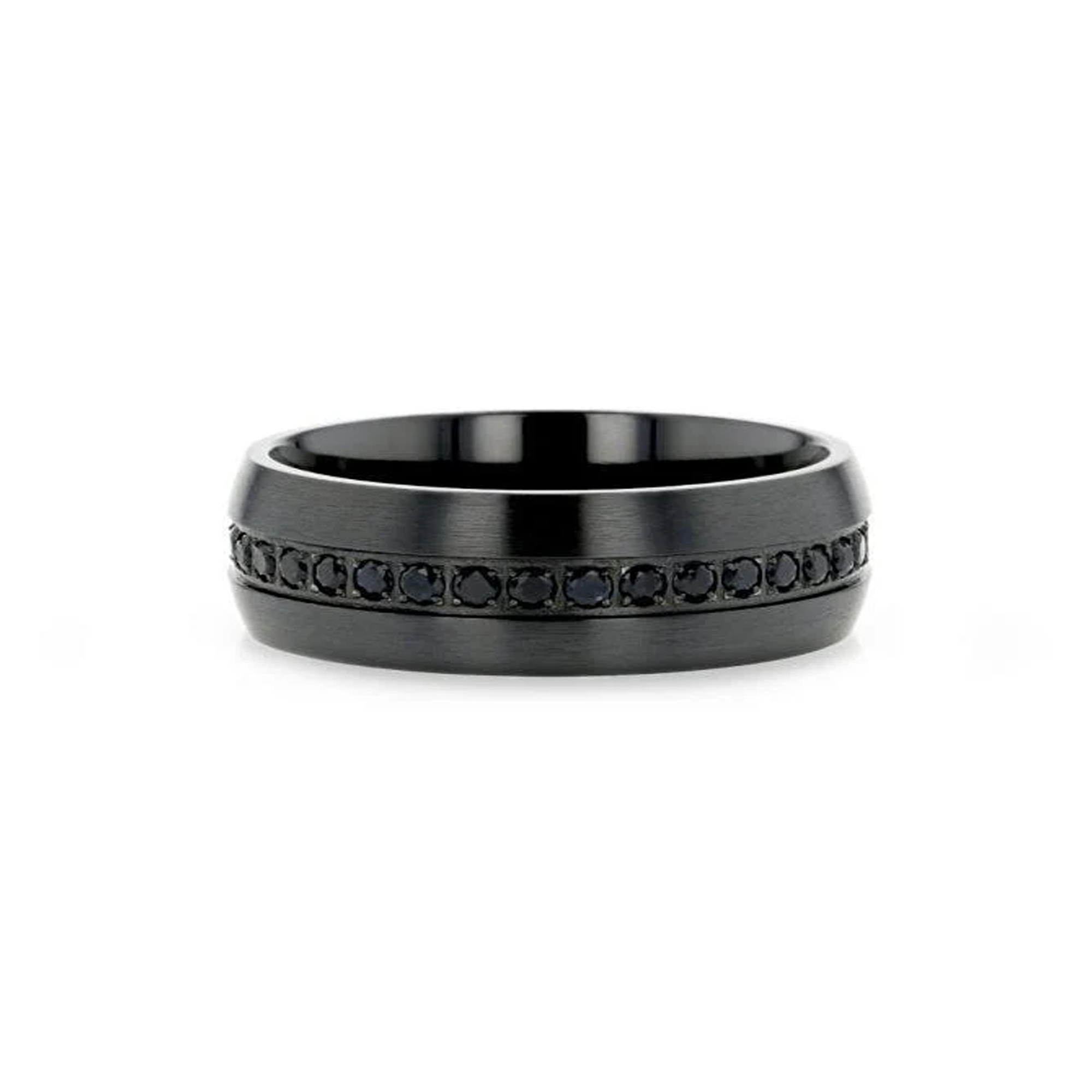 TALON Black Titanium Ring with Black Sapphires - 6mm - 8mm TALON Black Titanium Ring with Black Sapphires - 6mm - 8mm