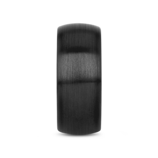 ATTOR Domed Brush Finished Black Ceramic Wedding Band - 2mm - 12mm