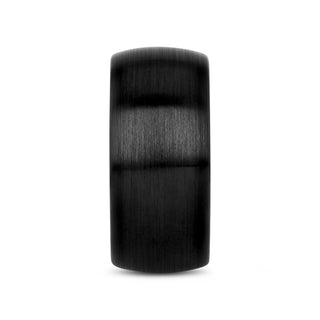 ATTOR Domed Brush Finished Black Ceramic Wedding Band - 2mm - 12mm