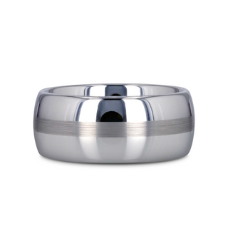 BELLATOR Domed with Brushed Stripe Tungsten Wedding Ring - 4mm - 12mm