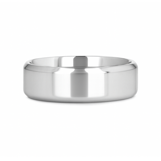 CORONAL Men’s Polished Finish Beveled Edges Titanium Wedding Ring with Raised Center - 6mm & 8mm