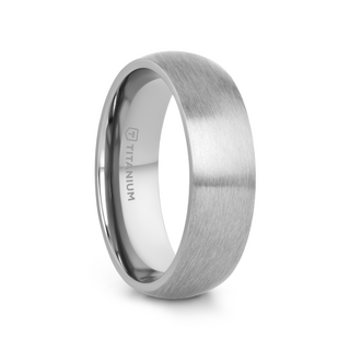 ERIS Men’s Titanium Brushed Finish Domed Wedding Band - 6mm & 8mm
