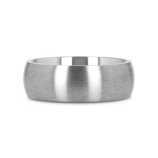 ERIS Men’s Titanium Brushed Finish Domed Wedding Band - 6mm & 8mm