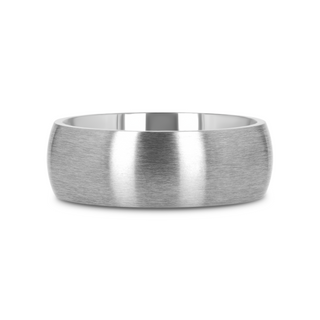 ERIS Men’s Titanium Brushed Finish Domed Wedding Band - 6mm & 8mm