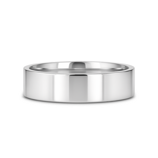 HARDY Polished Finish Flat Style Men’s Titanium Wedding Ring - 6mm & 8mm