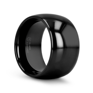 LANDON Domed Polish Finished Black Ceramic Ring - 2mm - 12mm