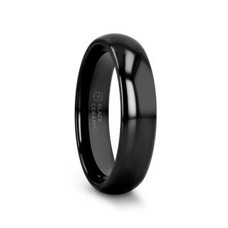 LANDON Domed Polish Finished Black Ceramic Ring - 2mm - 12mm