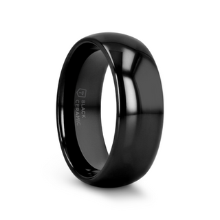 LANDON Domed Polish Finished Black Ceramic Ring - 2mm - 12mm