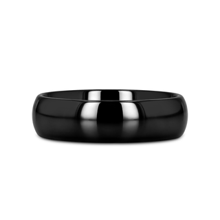 LANDON Domed Polish Finished Black Ceramic Ring - 2mm - 12mm