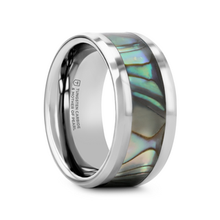 MAUI Tungsten Wedding Band with Mother of Pearl Inlay - 4mm - 10mm