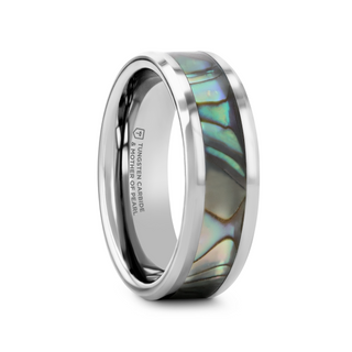 MAUI Tungsten Wedding Band with Mother of Pearl Inlay - 4mm - 10mm