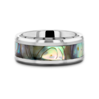 MAUI Tungsten Wedding Band with Mother of Pearl Inlay - 4mm - 10mm