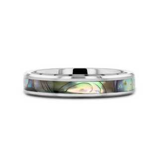 MAUI Tungsten Wedding Band with Mother of Pearl Inlay - 4mm - 10mm