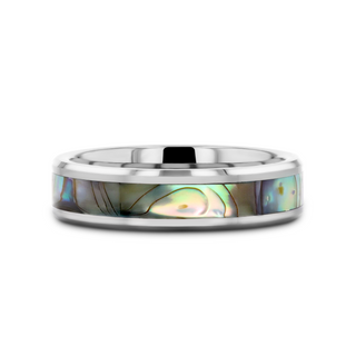 MAUI Tungsten Wedding Band with Mother of Pearl Inlay - 4mm - 10mm
