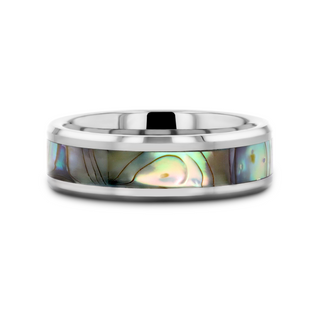 MAUI Tungsten Wedding Band with Mother of Pearl Inlay - 4mm - 10mm