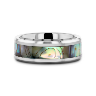 MAUI Tungsten Wedding Band with Mother of Pearl Inlay - 4mm - 10mm