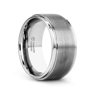 OPTIMUS Raised Center with Brush Finish Tungsten Ring - 4mm - 12mm