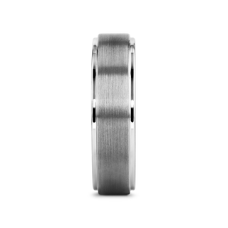 OPTIMUS Raised Center with Brush Finish Tungsten Ring - 4mm - 12mm
