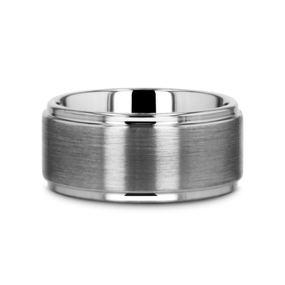 OPTIMUS Raised Center with Brush Finish Tungsten Ring - 4mm - 12mm