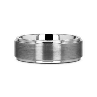 OPTIMUS Raised Center with Brush Finish Tungsten Ring - 4mm - 12mm