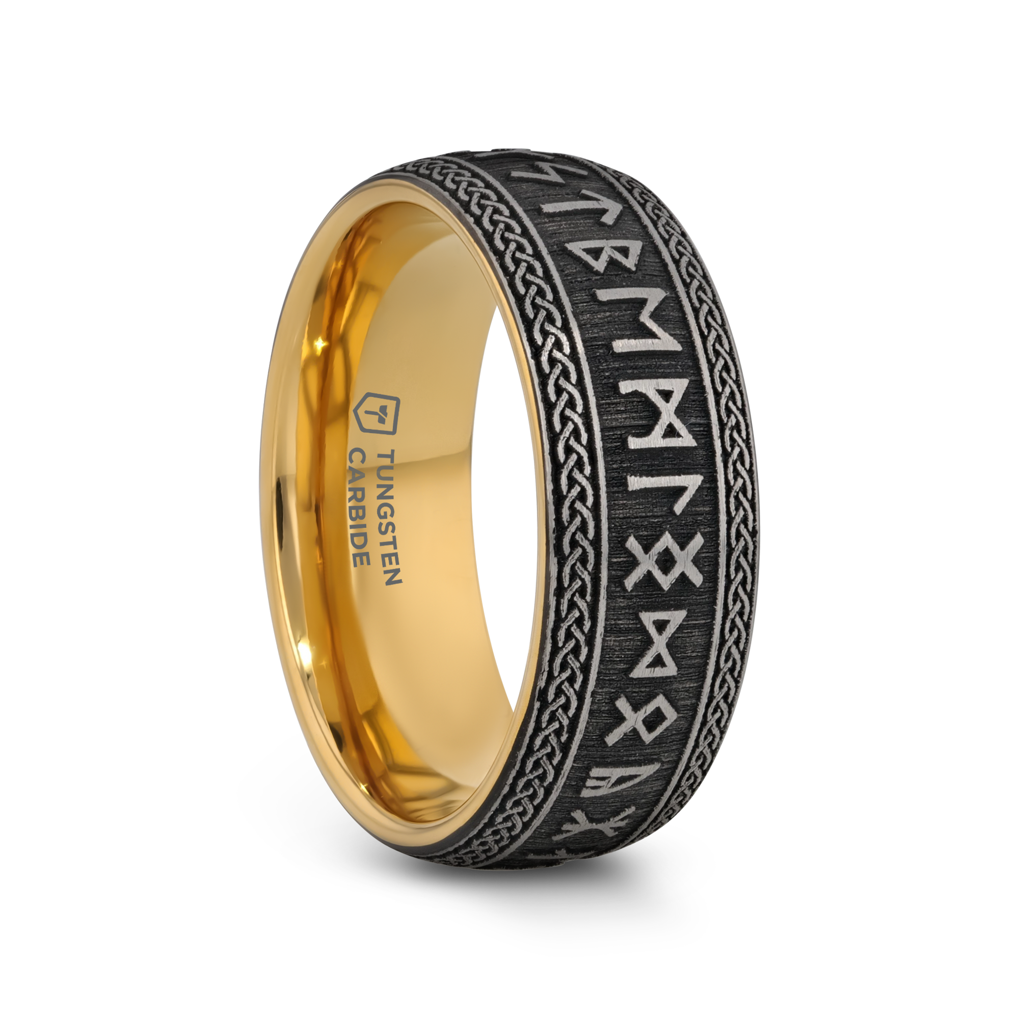 BALDUR Domed Tungsten Wedding Ring with Deep Engraved Runes - 8mm BALDUR Domed Tungsten Wedding Ring with Deep Engraved Runes - 8mm