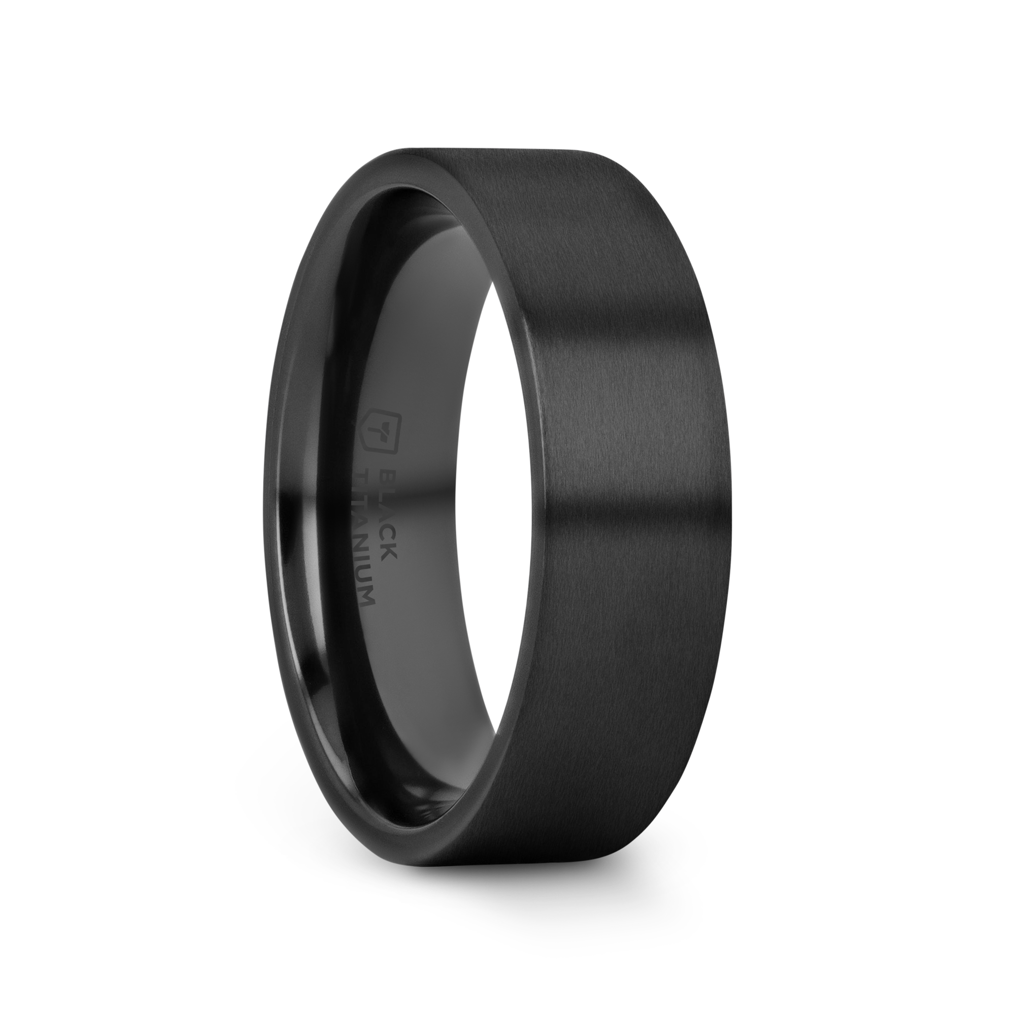 Thorsten Men's Titanium Wedding Band - 8mm Brushed Flat Black Comfort Fit Ring, Lightweight Durable Titanium Ring For Men