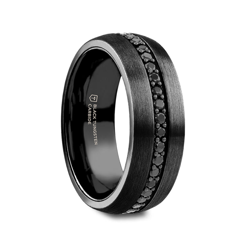 VALIANT Black Tungsten Ring with Black Sapphires 8mm – Thorsten
