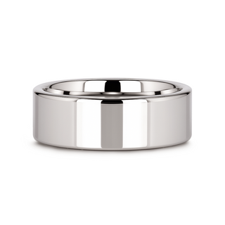 STOCKTON Flat Style White Tungsten Ring - 2mm - 12mm