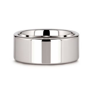 STOCKTON Flat Style White Tungsten Ring - 2mm - 12mm