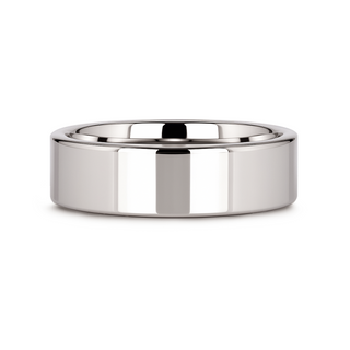 STOCKTON Flat Style White Tungsten Ring - 2mm - 12mm