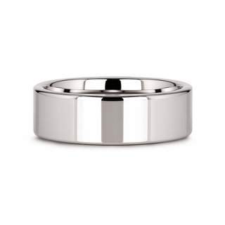 STOCKTON Flat Style White Tungsten Ring - 2mm - 12mm