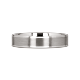 WAYNE Flat White Tungsten Wedding Band with Brushed Finished Center - 4mm - 8mm