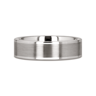 WAYNE Flat White Tungsten Wedding Band with Brushed Finished Center - 4mm - 8mm