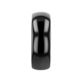 VAREN Black Titanium Polished Finish Men’s Domed Wedding Band - 8mm