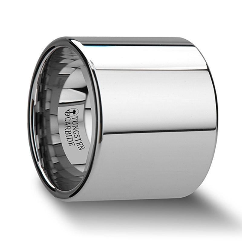 TEXAS Flat Pipe Cut Tungsten Carbide Ring with Polished Finish - 20mm ...