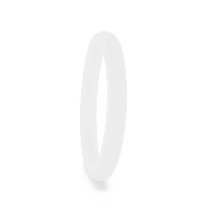 HOWLITE Stackable Faceted Silicone Ring for Women White Comfort Fit